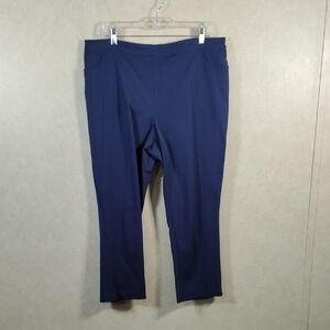 2/$10 04106 Isaac Mizrahi Live navy knit cropped pull on slacks 18W
